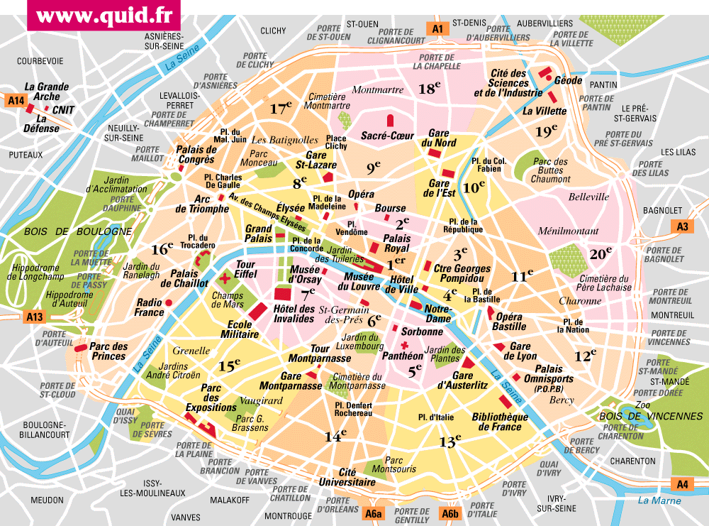 paris frankreich karte